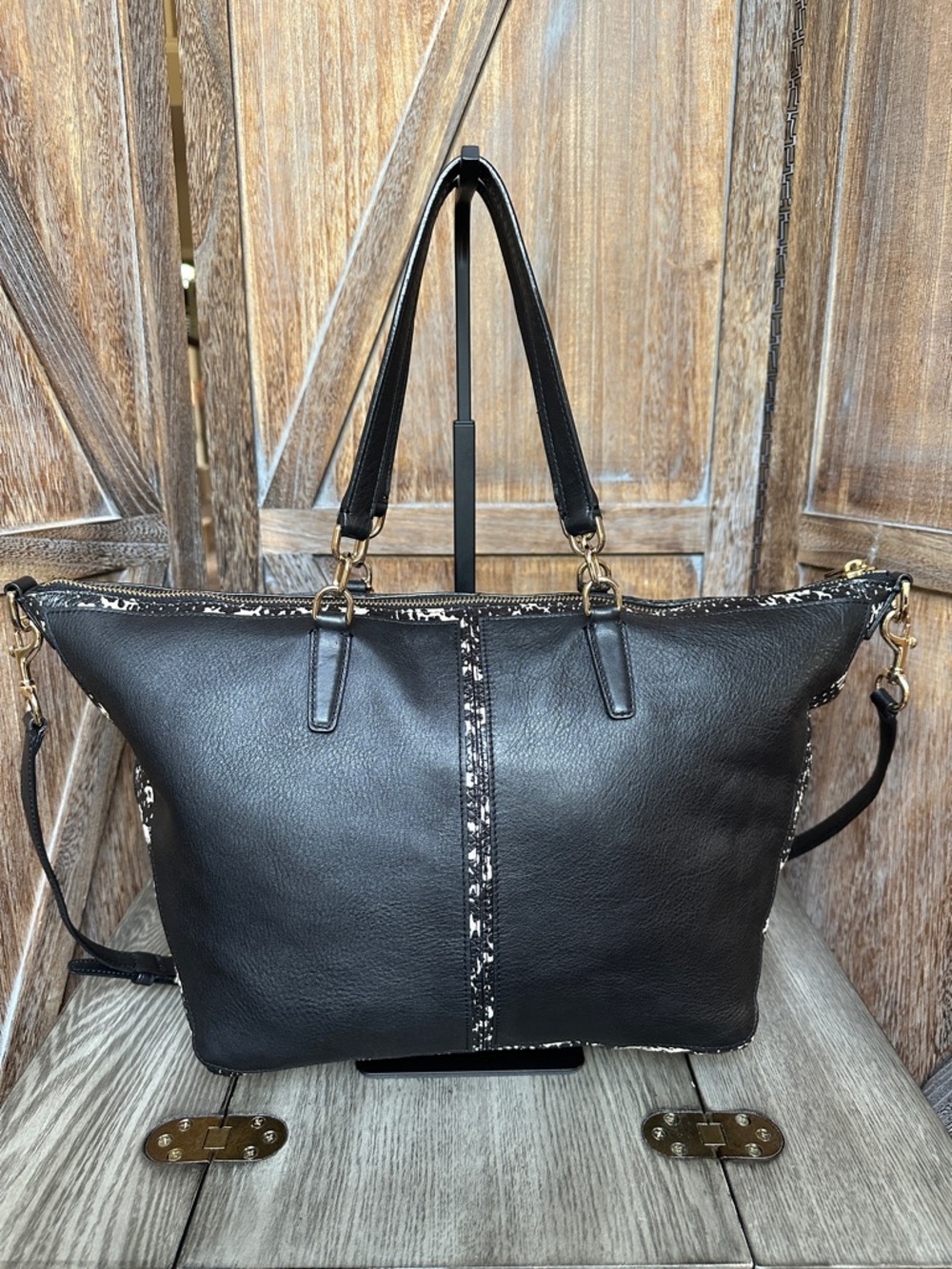 Coach 27984 Bleecker Copper Black and Python Embossed Satchel - Picture 5 of 14